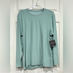 Beyond Yoga Men's Large Always Beyond Men's Long Sleeve Crew 2.0 Mint Green NWT